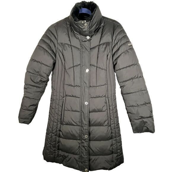 Laundry Shelli Segal Women‎ Long Puffer Coat Jacket Double Lined & Gold Zips S - Picture 1 of 6